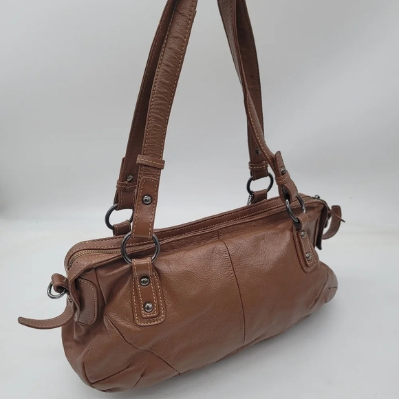 L CREDI GENUINE LEATHER Women's ITALY SHOULDER BAG Camel Brown - Picture 8 of 16